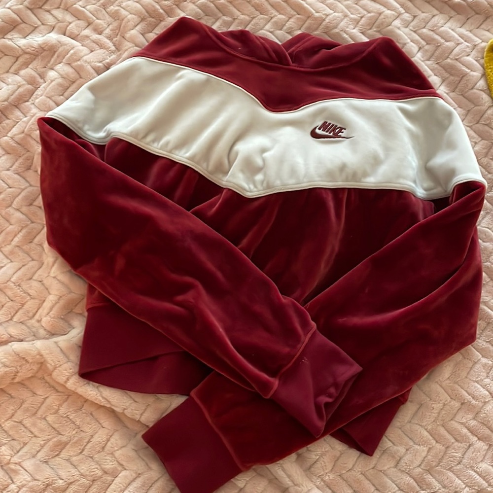 Vintage NIKE velvet crop top hoody